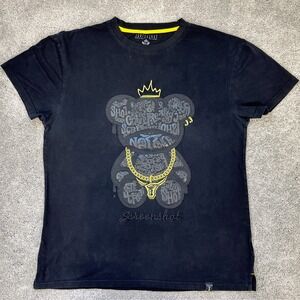 Screenshot Brand Bear Crown Gold Chain Graffiti Tee Black 2XL Streetwear
